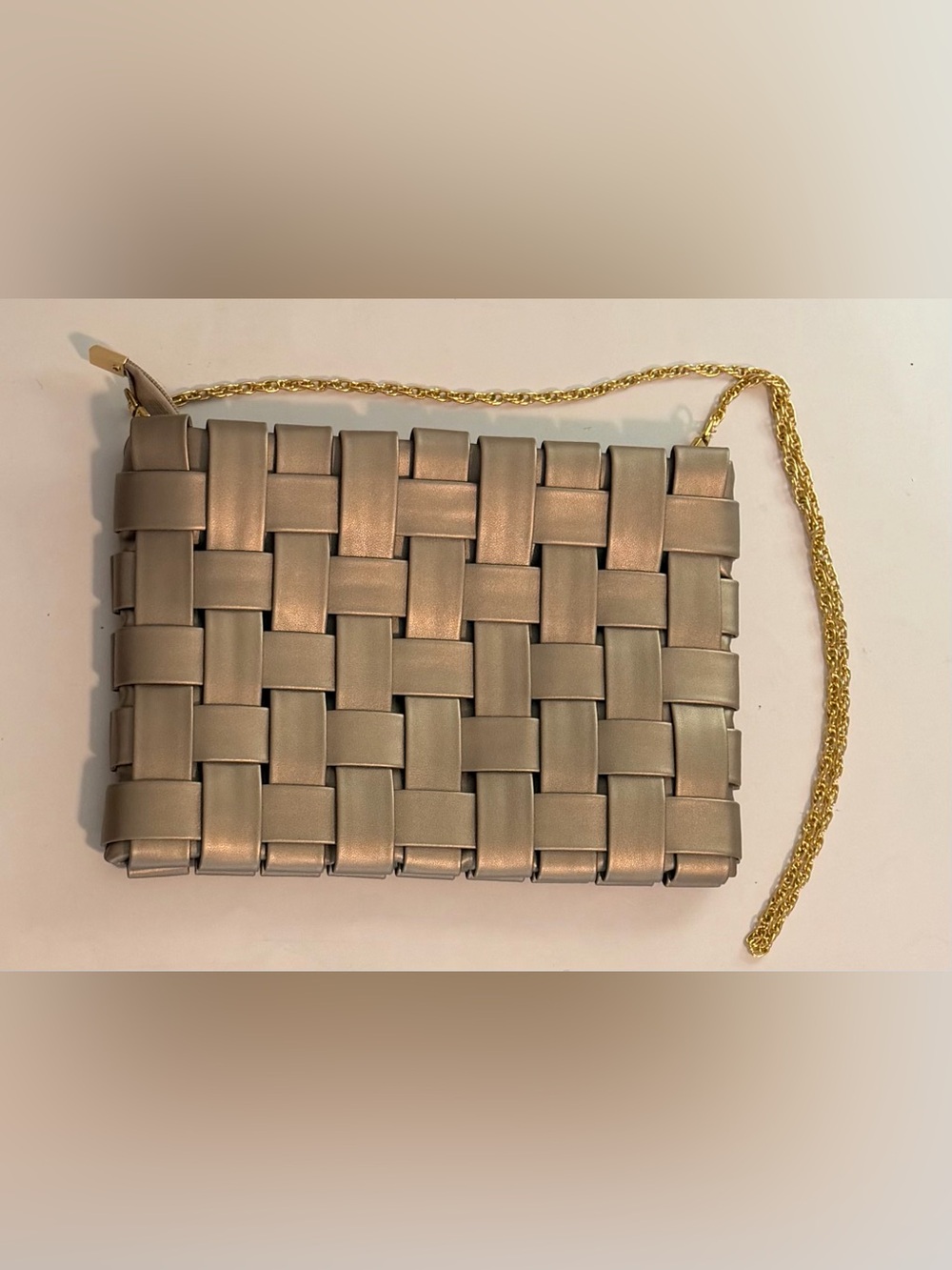 Anthropologie Lindy Woven Basketweave Clutch Bag